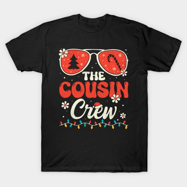 Cousin Crew Christmas Groovy Family Matching Santa Elf Xmas T-Shirt by DanielHeresmo